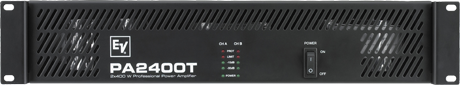 PA 2400T 120V DUAL CHANNEL CLASS AB COMMERCIAL POWER AMPLIFIER, 2 X 430 WATTS AT 4 OHMS, 2 X 400 WATTS AT 70V/100,